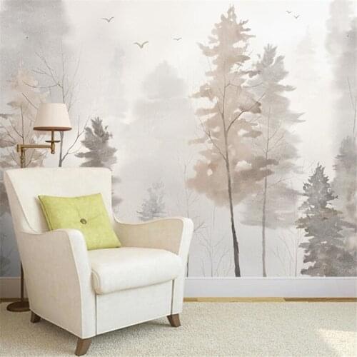 Milofi 3D Wallpaper Nordic hand-painted modern wood wallpaper living room sofa bedroom background wall large mural