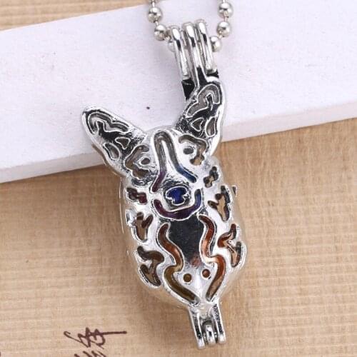 5pcs bright cute pet dog design pearl pendant fashion alloy essential oil diffuser jewelry neutral