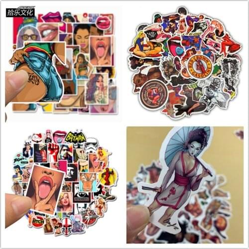 50Pcs Styling Waterproof Sexy Tease Vulgar Beauty Girls Stickers For Bedroom Laptop Skateboard Motorcycle Luggage Decal Sticker