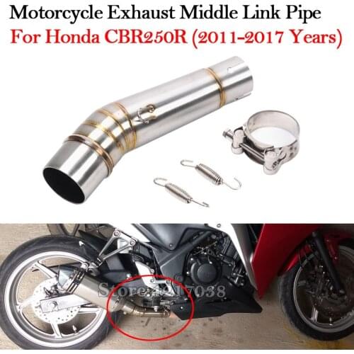 51mm Slip On Middle Link Pipe For Honda CBR250R 250R 2011-2017 Years Motorcycle Exhaust Pipe Escape Echappement Modified Muffler