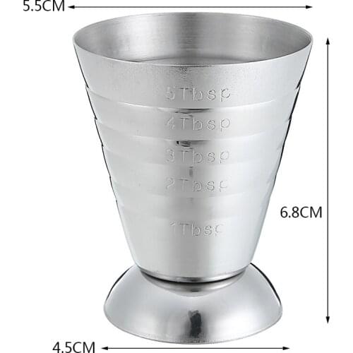 75ML Cocktails Jigger Bartender Measure Cup Jigger Metal With Scale For Cocktails Spirit Alcohol Wine Bartending Bar Measures