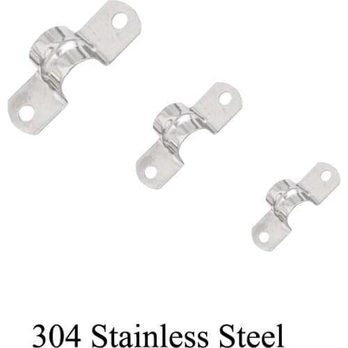 8mm 10mm 12mm 14mm 16mm 20mm 25mm 32mm 35mm ID 304 Stainless Steel Two Holes U Saddle Hose Tube Pipe Holder Strap Clamp Clip