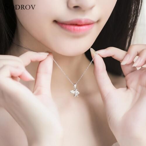 Authentic 925 Hot sterling silver spring bird and animal charm necklace ladies silver jewelry gift joyas de plata 925 N014