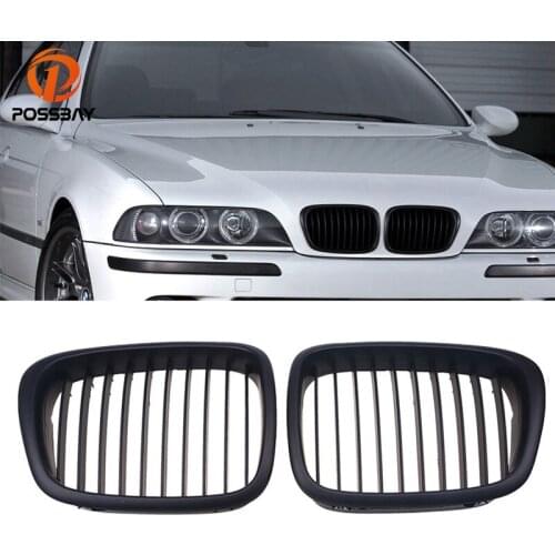 POSSBAY Matte Black Car Front Kidney Grills Grille for BMW 5-Series E39 M5 520i/523i/525d/528i 1998 1999 2000 2001 2002 2003