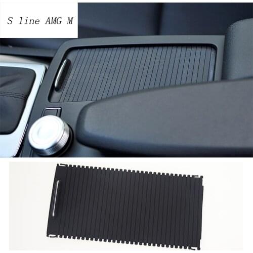 Car Styling Cup Holder Panel Center console cover Decoration Trim For Mercedes Benz W204 W212 C Class E Class Coupe Accessories