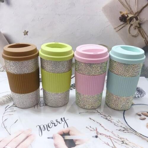 Bamboo fiber water cup Nordic style male and female students creative accompanying cup portable coffee milk tea cup