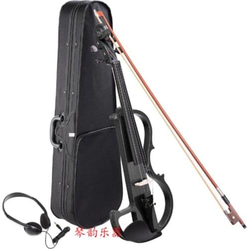 Black electronic violin electroacoustic violin solid wood senior performance stage performance