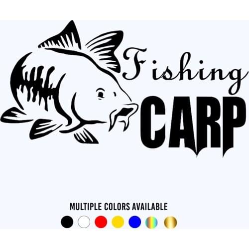 CK20017# Vinyl Decal Fishing Carp Car Sticker Reflective Waterproof Car Styling Decor on Motorcyle Truck Bumper Rear Window