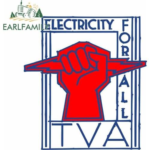 EARLFAMILY 13cm x 11.8cm for Electricity for All Funny Car Stickers Motorcycle Surfboard Decal Car Body Waterproof Scratch-Proof