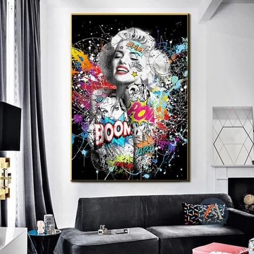 Graffiti Art Sexy Woman Art Painting Pop Art Poster Sexy Portrait Canvas Painting Wall Painting Street Art Home Decor