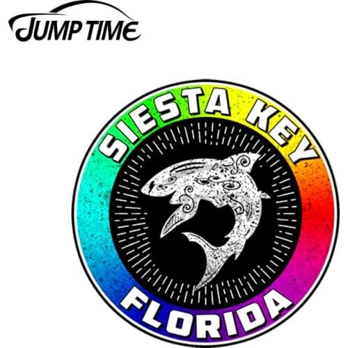 JumpTime 13 x 13cm Siesta Key Florida Beach Ocean Vacation Gulf Of Mexico Waterproof Decoration Car Stickers VAN Windows Decal