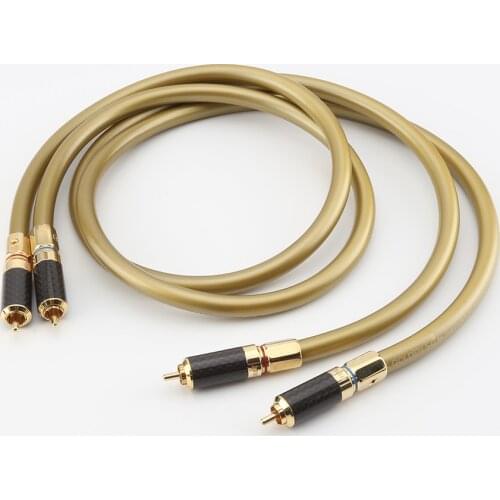 HI Fi cable pair Hifi audio Cardas Hexlink Golden 5-C With carbon fiber RCA plug connector cable audio cable