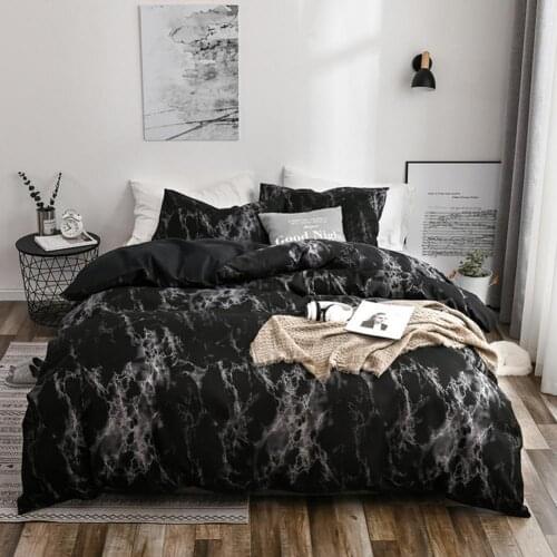Nordic Modern Style Marble Pattern Printed Duvet Cover Set With Pillowcase Bedding Set Double Full Queen King Size Bed 5 Colors