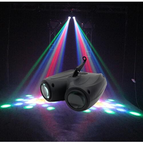 Colorful 20W RGBW Pattern Led Stage Light 128/64LED Double Head Airship Projector Lamp for DJ Disco Party Effect Wedding Events