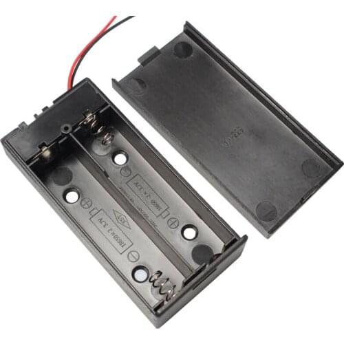 MasterFire 20pcs/lot Plastic 18650 Battery Case 2 Slots For 2 x 18650 Batteries Holder Storage Box With Wire Leads ON/OFF Switch