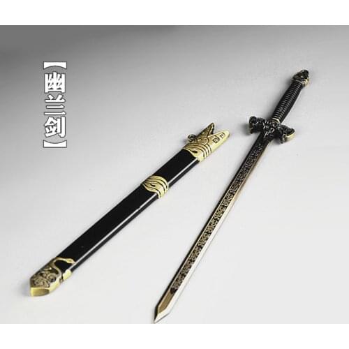 22cm 1/6 Scale Miniature Weapon Knight Sword Orchid Sword Alloy Ornament 12-inch Action Figure Scene Weapon Model Accessories