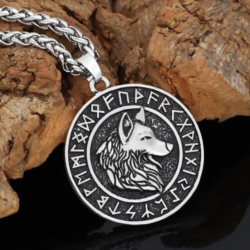 Fashionable Viking Viking Mount Celtic Wolf Runavin Pendant Retro Rune Necklace Jewelry