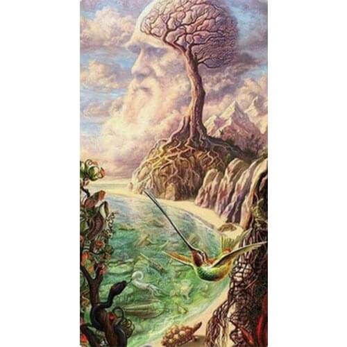 Full square/round Embroidery 5D DIY diamond painting River Tree Shadow 3D Cross stitch kits mosaic wall stickers