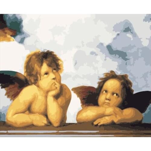 Angel girl DIY Painting By Numbers Canvas Drawing flower Figure Oil Painting HandPainted Home Decor Gift