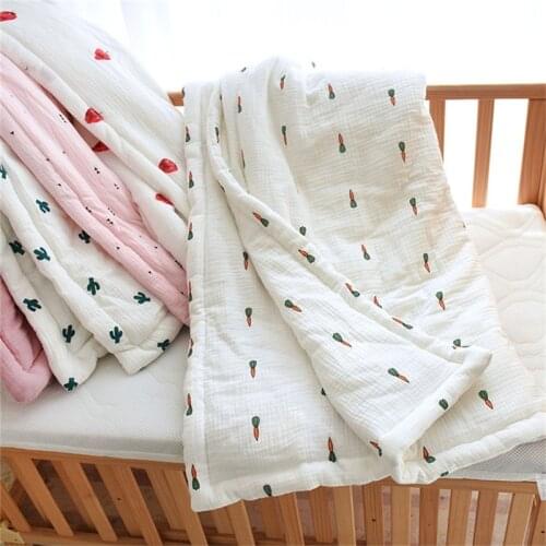 Winter Thick Super Soft Thick Muslin Cotton Grey Star Blanket Baby Quilt Newborn Comforter Infant Baby Receiving Blanket