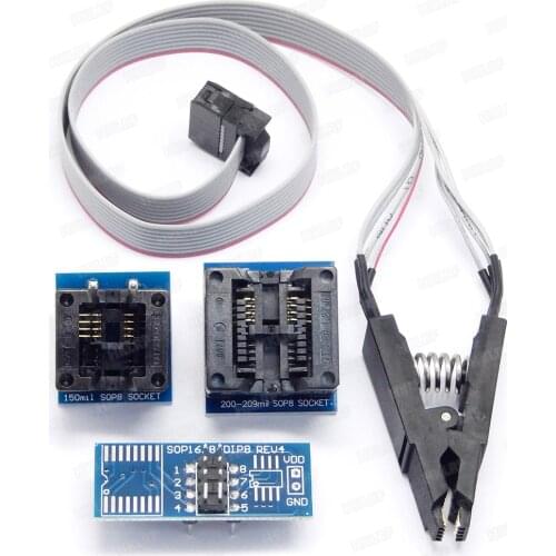 SOP8 TO DIP8 150MIL 200MIL SOP16/8 REV3 Board IC Test Clip Use For TL866II Plus Ezp2019 RT809H T56 Programmer