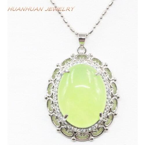 Chain Pendant Necklace Pendant 28x35mm Natural Stone Jades Necklaces & Pendants Jewelry Stainless Steel choker Diy Jewelry B3315