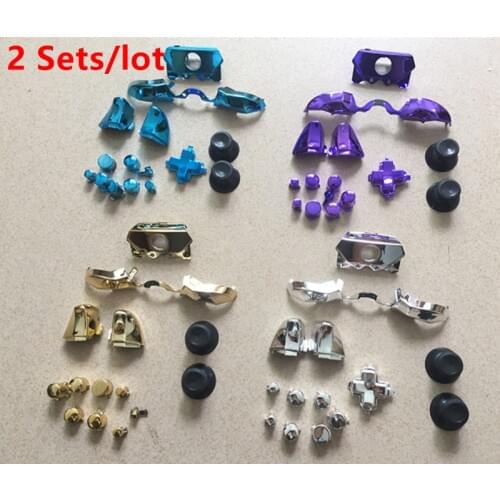 2 Sets Chrome Full Button Set Dpad RT LT RB LB ABXY Guide ON OFF Buttons For Xbox One 3.5 mm Elite Limited edition Controller