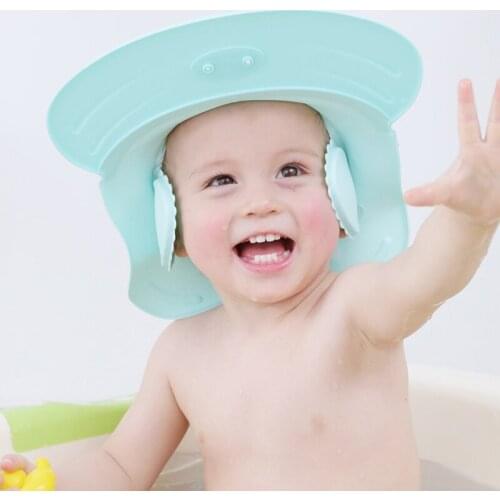 Adjustable Infant Soft Hat Baby Shampoo Cap Waterproof Ear Protection Child Shower Cap Protection Eye Children Bath Wash Hair