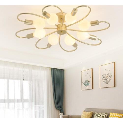 Northern Europe Ceiling Light Personality Simple Golden Art Living Room Bedroom Restaurant Nordic Style Ceiling Light