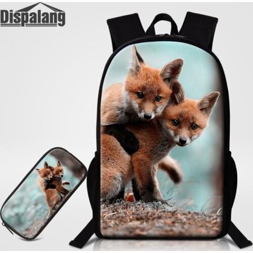 Fox Animal Prints School Bags For Student Bookbags Children Large Capcity Backpack To School Boys Cool Bagpack Men Daily Mochila