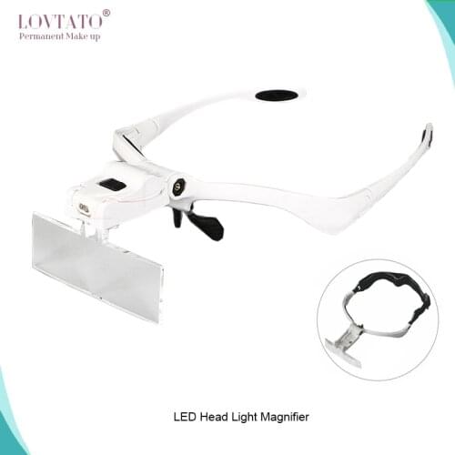 Eyeglasses bracket headband Interchangeable Magnifiers with2 LED light for Grafting eyelashes microblading eyebrow tattoo supply