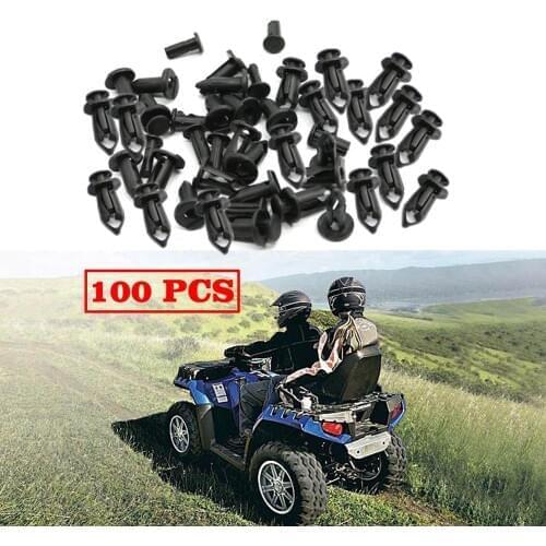 100 Piece ATV 8mm Rivet Fairing Body Trim Panel Fastener Screw Clips Plug Kit For Polaris Sportsman 550 570 850 XP Rangers RZR