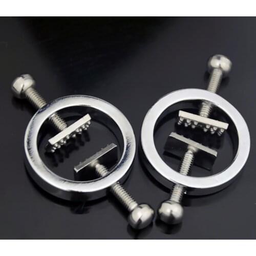 1Pcs Metal Round Nipple Clamps Non Piercing Nipple Ring Shield Body Piercing Jewelry Adult Game