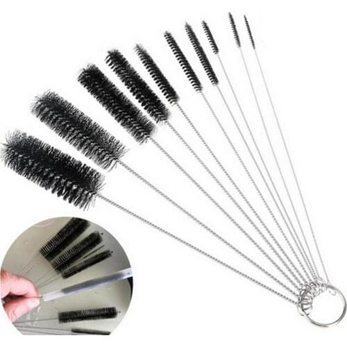 10Pcs/Set Airbrush Paint Spray Nozzle Tip Tattoo Tools Mini Cleaning Brush Set Piercing Equipment Nozzle Needle Clean Tool