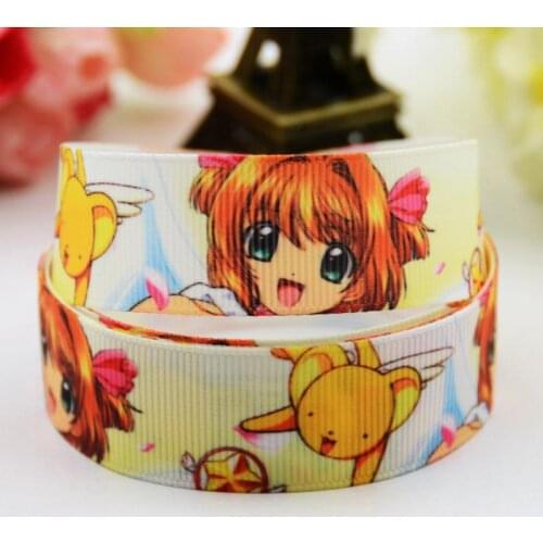 22mm 25mm 38mm 75mm Ruban satin Cardcaptor Sakura Cartoon Character printed Grosgrain Ribbon party decoration X-00582 10 Yards