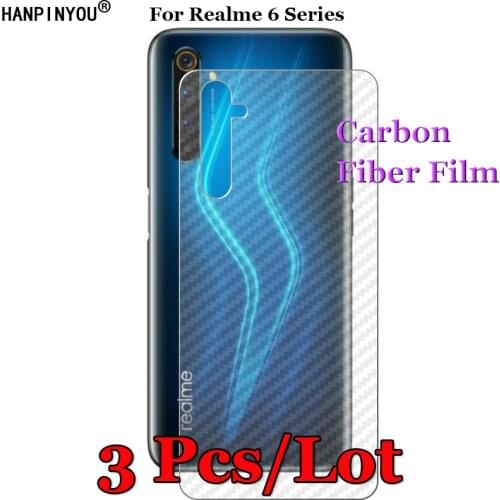 3 Pcs/Lot For Realme 6 6i 6S Pro 3D Non-slip Clear Carbon Fiber Back Film Screen Protector Protective Sticker