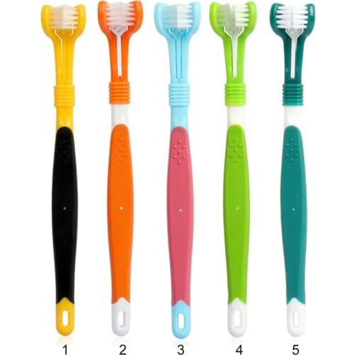 3 Sided Toothbrush Pet Teeth Cleansing Oral Care Universal Small Medium Large Dog Cat Tooth Dental Care Brushes Pet Supplies
