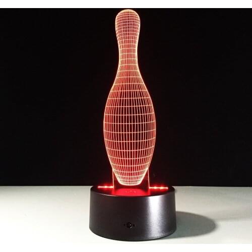 Bowling Shape 3D LED Lamp Touch Control Night Light Acrylic Colorful Gradient 7 Colors Atmosphere Gift For Friends Drop Shipping