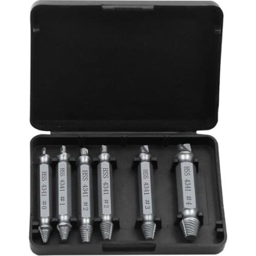 6pcs/set HSS Screw Extractor Drill Bit Broken Damaged Bolt Remover Removal Easy B2QB
