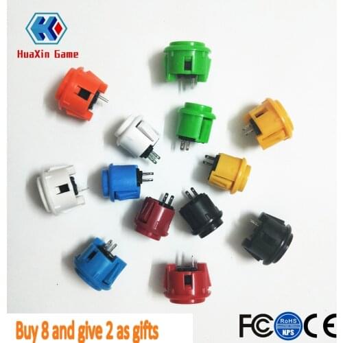 8PCS 30mm ( 2 free 24mm buttons ) Arcade Push sanwa COPY Buttons Switch OBSF-30 DIY Fighting Stick PC