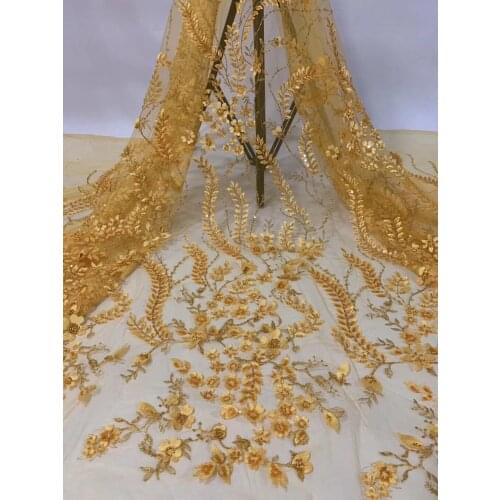 African Lace Fabric Embroidered With Nigerian Wedding 2021 High-quality Lace French Tulle Lace Fabric And Sequins D38151