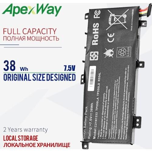 ApexWay 38Wh 7.5v for Asus C21NI333 C21N1333 0B200-00860400 X454 TP550LA TP550LD TP550L tp550 TP550LA TP550LD TP550LJ