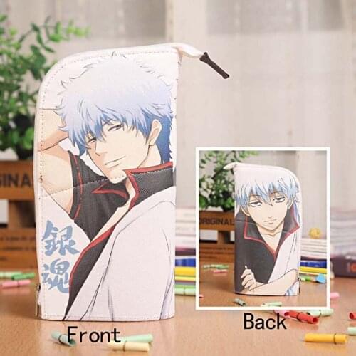 Anime Gintama Sakata Gintoki Waterproof PU Leather Stationery Pouch/Brush Pot/Pen Holder/Pencil Case Bag/Office School Supplies