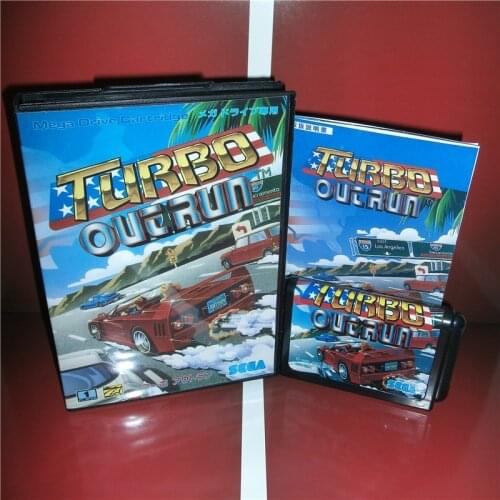 Turbo Outrun Japan Cover with Box and Manual For Sega Megadrive Genesis Video Game Console 16 bit MD card