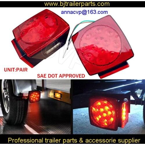 CVP Submersible tail LED trailer lights lamp SAE DOT pair boat trailer tail Brake 12V trailer parts TRAILER PARTS