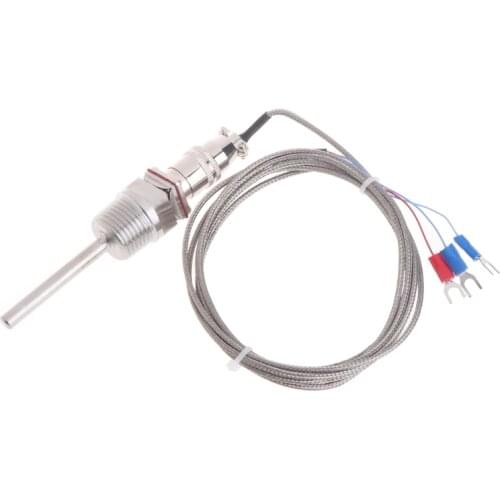 RTD Pt100 Temperature Sensor Probe L 5cm 1/2" NPT Thread w/ Detachable Connector Y5JA