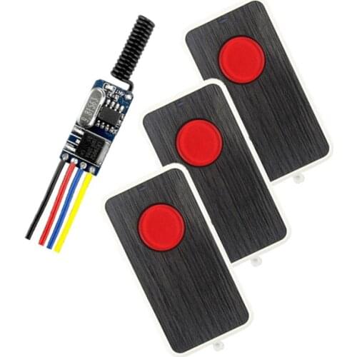 DC3.6V 3.7V 4.5V 5V 6V 7.4V 9V 12V RF Remote Controller Wireless Receiver Transmitter Light LED Lamp Power Remote