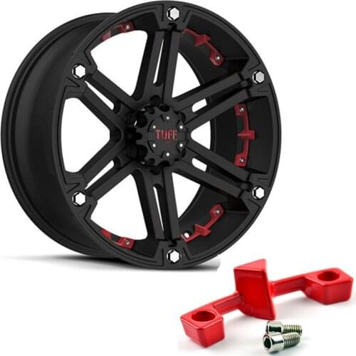 6pcs/set For Tuff A.T T01 16 inch Wheel Trim Strip Off Road Rims Decal Strips Red ABS Plastic