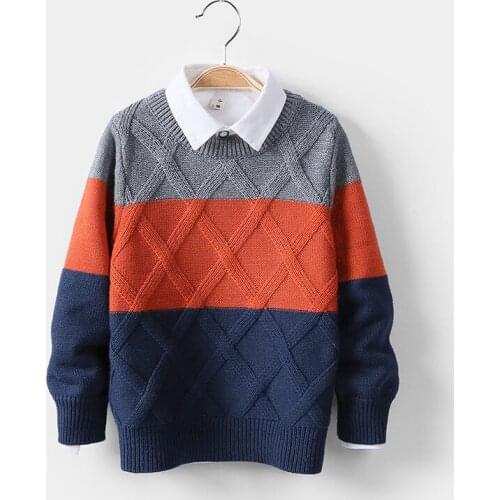 Kids Boys Knitted Sweater For Toddler Boy Kids Casual Spring Cartoon Warm Cotton Boys Sweaters Pullovers