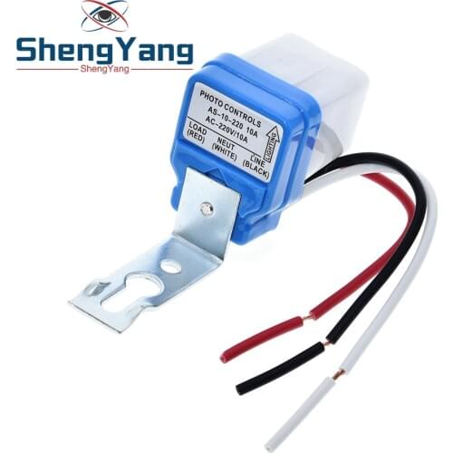 1PCS Automatic Auto On Off Photocell Street Light Switch DC AC 220V 50-60Hz 10A Photo Control Photoswitch Sensor Switch